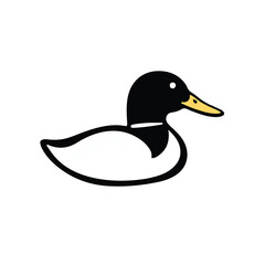 Duck logo design. Duck head logo on white background. Vector illustration. 