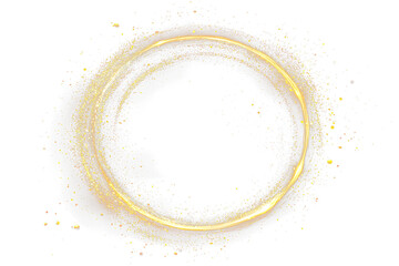 Glowing golden ring, sparkle, circle, light effect.