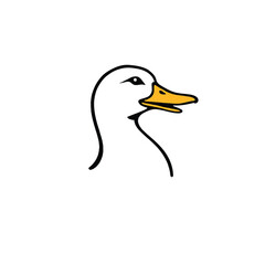 Duck logo design. Duck head. Vector illustration. 