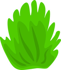 A fun and wavy cartoon green seaweed, perfect for marine-themed designs, children's illustrations, underwater projects, posters, stickers
