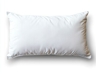Fluffy White Pillow on a Clean White Backdrop, Perfect for Sleep