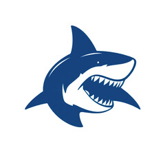 Shark logo on white background. Vector esport shark logo. 