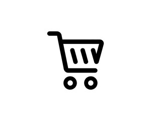 Shopping cart icon for online shopping and retail design. Line art shopping cart icon outline vector illustration 