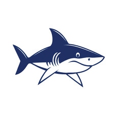 Shark logo on white background. Vector esport shark logo. 