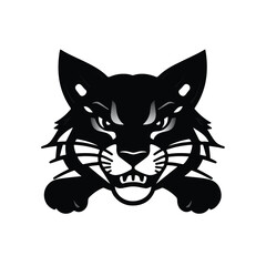 Bobcat logo on white background. Bobcat head. Vector illustration. 