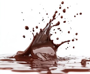 Dark chocolate liquid splash