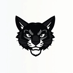 Bobcat logo on white background. Bobcat head. Vector illustration. 