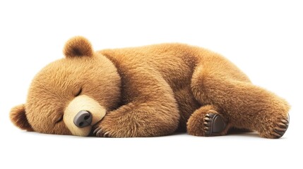 Cozy and Peaceful Plush Bear Sleeping