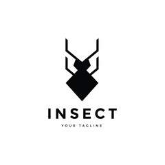 Insect silhouette logo design vector