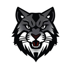 Bobcat logo on white background. Bobcat head. Vector illustration. 