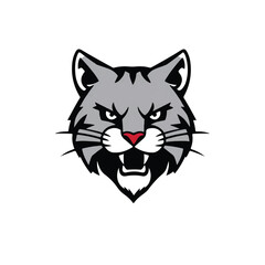 Bobcat logo on white background. Bobcat head. Vector illustration. 