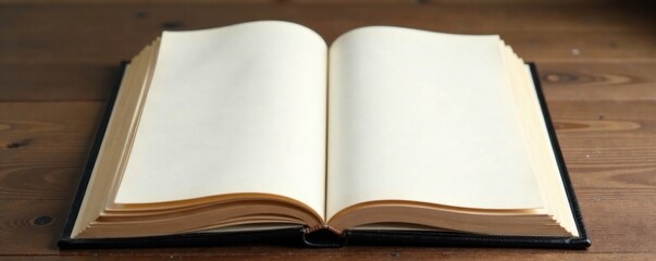 Vertical album with blank pages and wooden frame, , wall art, photo display