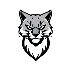 Bobcat logo on white background. Bobcat head. Vector illustration. 