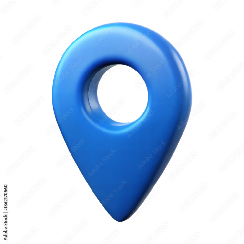 Poster 3d blue map pointer isolated on transparent background. png
