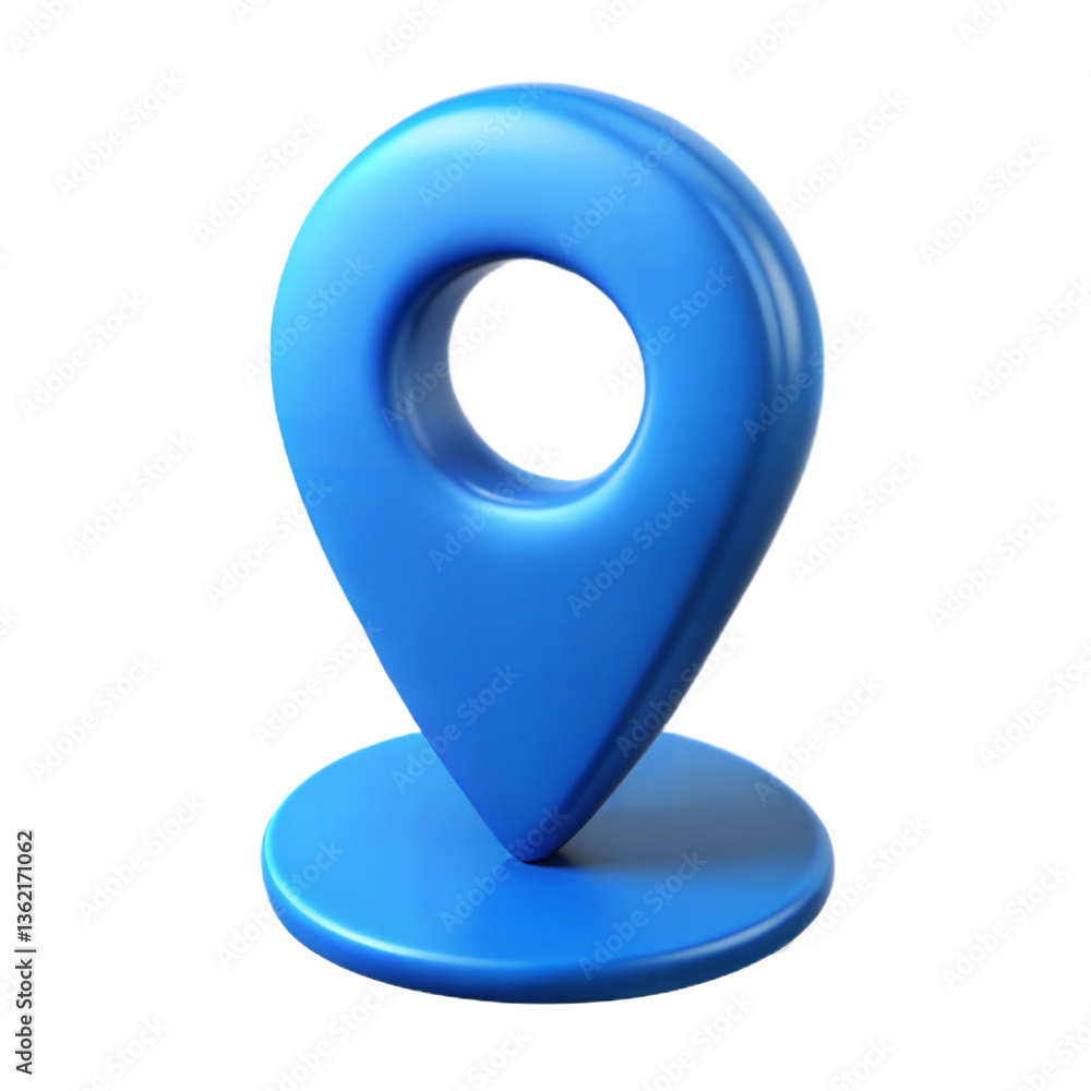 Poster 3d blue map pointer isolated on transparent background. png