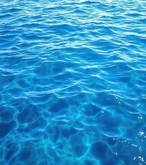 Obraz premium Deep blue ocean water, rippled surface, sunlit texture, image, shimmering, coast
