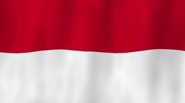 Monaco French Riviera flag country animation 3D symbol design waving in wind movement national patriotism world culture emblem banner republic red white stripes