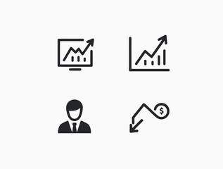 Corporate Black Flat Icons Set – Essential Symbols for Banking, Networking, Cloud Storage, and Online Transactions
