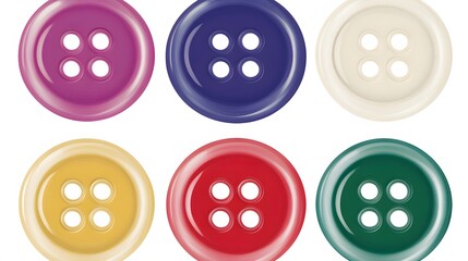Colorful Four Hole Buttons Collection Seamless Pattern Design