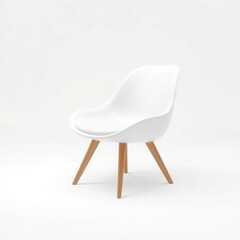 A chair placed in between and isolated on a white background 
