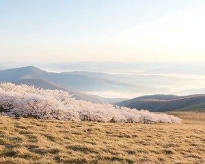 Spring Blossoms with Mountain Dawn.