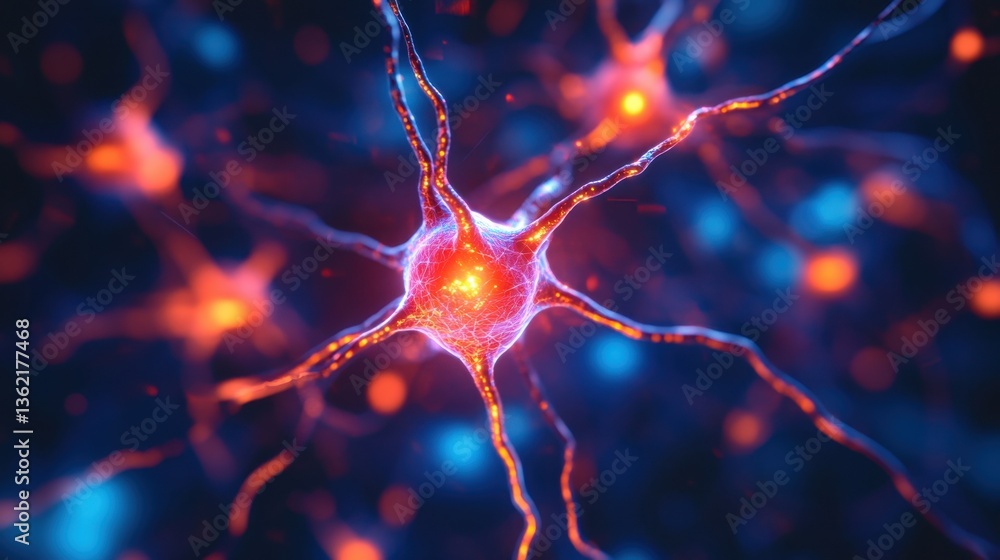 Aufkleber a glowing neural network representation of biotechnology and ai-driven genetic research.