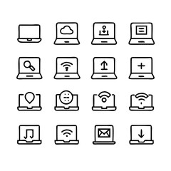 Laptop Technology Icons Vector