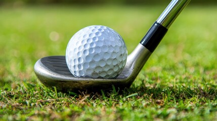 Golf Ball on the Putting Green Ready to be Hit