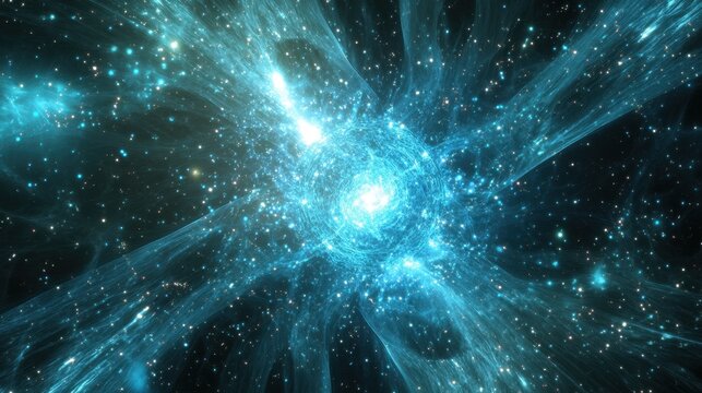 A glowing quantum probability wave function graphically represented in space.