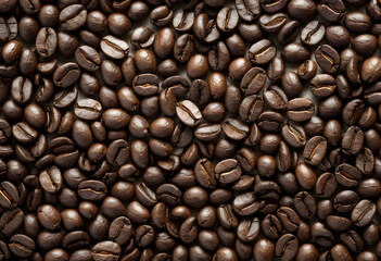 Fototapeta premium Overhead View of a Spiral Arrangement of Coffee Beans