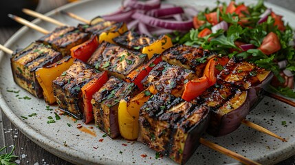 Vibrant photo of grilled eggplant