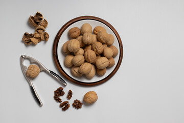 Walnuts and nutcracker