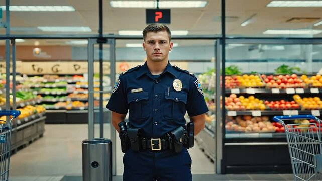 Security guard at a supermarket.