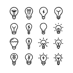 Lightbulb Concept Icons Vector