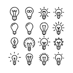 Lightbulb Concept Icons Vector