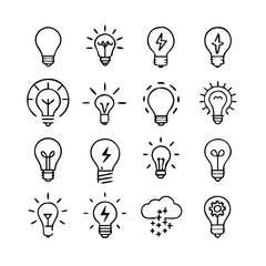 Lightbulb Concept Icons Vector