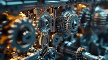 Fototapeta premium Engine Gears Close Up