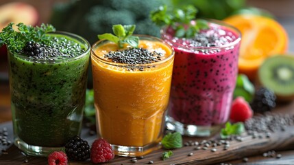 Vitamin boost Smoothies with different types