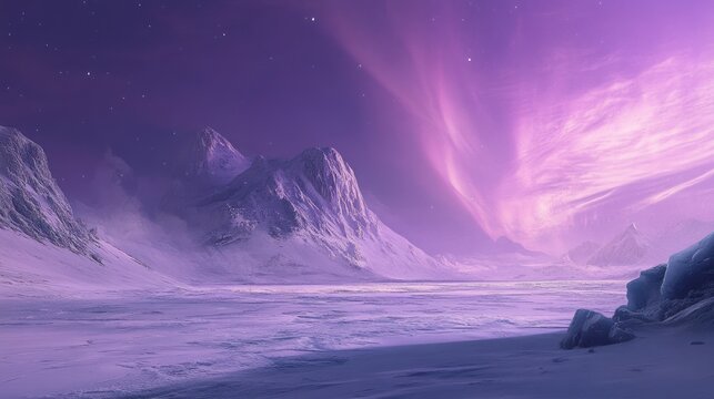 Ethereal Arctic Aurora: A Lavender Dreamscape