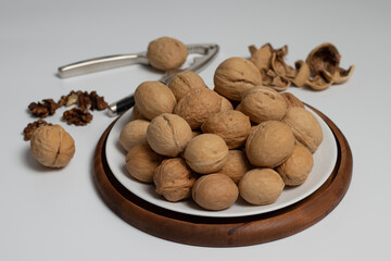 Walnuts and nutcracker