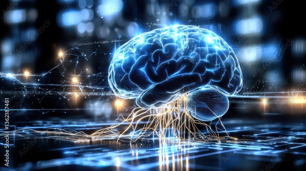 Poster illuminating the mysteries of the dynamic and innovative brain exploring the intricate interplay of 