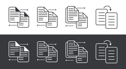 Compare Icons Depicting Document Transfer and Copy Operations.