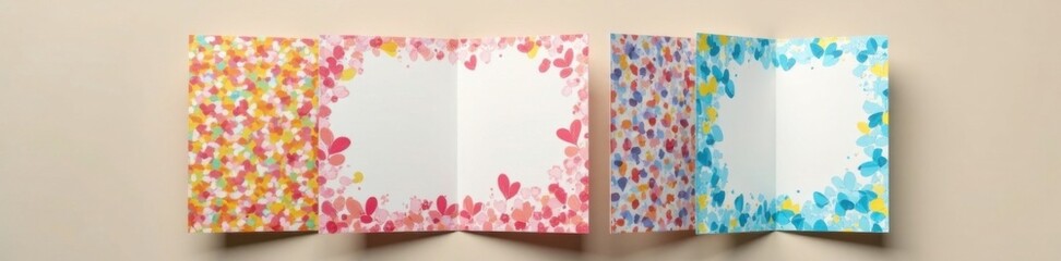 Customizable folder die cut mock up template with unique patterns and colors for marketing and display purposes , marketing, die cuts, custom folders
