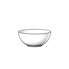 A clean, elegant white bowl with a subtle design, showcasing a minimalist look perfect for food photography or kitchen decor. Ideal for displaying dishes or culinary art.