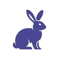 Obraz premium Iconic rabbit silhouette in deep purple color 