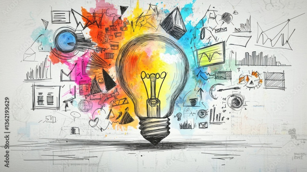 Poster this vibrant visually striking image captures the essence of innovative thinking and strategic busin
