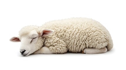 Peaceful sheep sleeping soundly