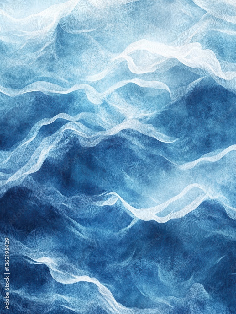 Poster softly blended abstract watercolor background featuring a seamless pattern of flowing water with gen