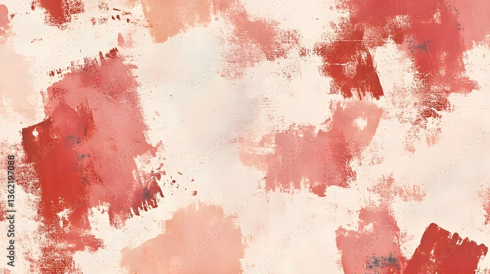 Poster brushstroke abstraction displaying various tones of red and white