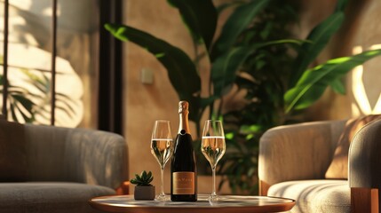 luxury celebration with champagne illustration